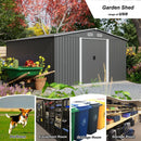 Premium Outdoor Galvanized Steel Backyard Storage Shed W/ Dual Lockable Sliding Doors, 11x13' (95382641) Premium Outdoor Galvanized Steel Backyard Storage Shed W/ Dual Lockable Sliding Doors, 11x13' (95382641)