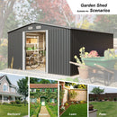 Premium Outdoor Galvanized Steel Backyard Storage Shed W/ Dual Lockable Sliding Doors, 11x13' (95382641) Premium Outdoor Galvanized Steel Backyard Storage Shed W/ Dual Lockable Sliding Doors, 11x13' (95382641)