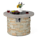 Premium Round Outdoor Propane Patio Gas Fire Pit Table W/ Lava Rock & Cover, 36" (SAK24173) Premium Round Outdoor Propane Patio Gas Fire Pit Table W/ Lava Rock & Cover, 36" (SAK24173)