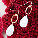 Drops of White Freshwater Pearl Golden Drop Earrings Drops of White Freshwater Pearl Golden Drop Earrings