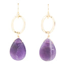 Pretty Drops of Purple Amethyst Golden Drop Earrings Pretty Drops of Purple Amethyst Golden Drop Earrings