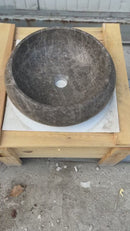 Emperador Brown Natural Stone Marble Vessel Sink Polished  (D)16" (H)6" Emperador Brown Natural Stone Marble Vessel Sink Polished  (D)16" (H)6"