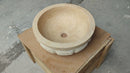 Natural Stone Light Travertine Pumpkin Shape Honed Vessel Sink (D)16" (H)6" Natural Stone Light Travertine Pumpkin Shape Honed Vessel Sink (D)16" (H)6"