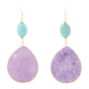Purple Amethyst Tear Golden Drop Earrings Purple Amethyst Tear Golden Drop Earrings