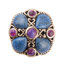 Purple Turquoise and Blue Lapis Golden Statement Ring Purple Turquoise and Blue Lapis Golden Statement Ring