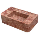 Red Travertine Rectangular Wall-mount Bathroom Sink (W)16" (L)30" (H)8" Red Travertine Rectangular Wall-mount Bathroom Sink (W)16" (L)30" (H)8"