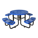 Large 46" Heavy Duty Round Outdoor Steel Picnic Table With Umbrella Hole (SAK96428) Large 46" Heavy Duty Round Outdoor Steel Picnic Table With Umbrella Hole (SAK96428)
