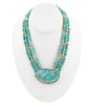 Refined Blue Turquoise Golden Statement Necklace Refined Blue Turquoise Golden Statement Necklace