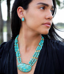 Refined Blue Turquoise Golden Statement Necklace Refined Blue Turquoise Golden Statement Necklace