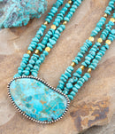 Refined Blue Turquoise Golden Statement Necklace Refined Blue Turquoise Golden Statement Necklace