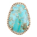 Refined Blue Turquoise Golden Statement Ring Refined Blue Turquoise Golden Statement Ring