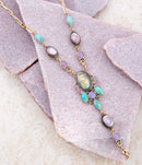 Regalia Blue Abalone Golden Y Necklace Regalia Blue Abalone Golden Y Necklace