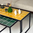 Retro Style Metal Leg Mosaic Double Coffee Table Retro Style Metal Leg Mosaic Double Coffee Table