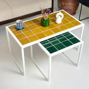 Retro Style Metal Leg Mosaic Double Coffee Table Retro Style Metal Leg Mosaic Double Coffee Table