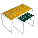 Retro Style Metal Leg Mosaic Double Coffee Table Retro Style Metal Leg Mosaic Double Coffee Table