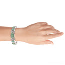 Ribbed Sterling Silver and Blue Turquoise Cuff Bracelet Ribbed Sterling Silver and Blue Turquoise Cuff Bracelet