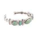 Ribbed Sterling Silver and Blue Turquoise Cuff Bracelet Ribbed Sterling Silver and Blue Turquoise Cuff Bracelet