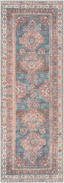 Baltinglass Rust & Blue Washable Area Rug - Clearance Baltinglass Rust & Blue Washable Area Rug - Clearance