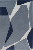 Robbins Modern Blue Wool Rug Robbins Modern Blue Wool Rug