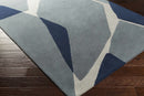 Robbins Modern Blue Wool Rug Robbins Modern Blue Wool Rug