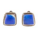 Roped Blue Lapis Golden Clip Earrings Roped Blue Lapis Golden Clip Earrings