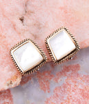 Roped Mother of Pearl Golden Clip Earrings Roped Mother of Pearl Golden Clip Earrings