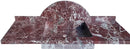 Rosso Levanto Marble Rectangular Wall-mount Sink (W)20" (L)52" (H)5" with 10" backsplash front view Rosso Levanto Marble Rectangular Wall-mount Sink (W)20" (L)52" (H)5" with 10" backsplash front view