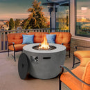 Round 50000 BTU Concrete Propane Fire Pit Table With Lava Rocks & PVC Cover, 36" (SAK91783) Round 50000 BTU Concrete Propane Fire Pit Table With Lava Rocks & PVC Cover, 36" (SAK91783)