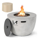 Round 50000 BTU Concrete Propane Fire Pit Table With Lava Rocks & PVC Cover, 36" (SAK91783) Round 50000 BTU Concrete Propane Fire Pit Table With Lava Rocks & PVC Cover, 36" (SAK91783)