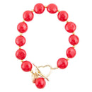 Scardale Red Shell Pearl Golden Toggle Bracelet Scardale Red Shell Pearl Golden Toggle Bracelet