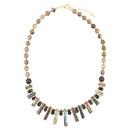 Sepia Sea Green Abalone Statement Golden Necklace Sepia Sea Green Abalone Statement Golden Necklace