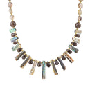 Sepia Sea Green Abalone Statement Golden Necklace Sepia Sea Green Abalone Statement Golden Necklace
