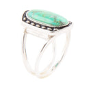 Shielded Lime Green Turquoise and Sterling Silver Ring Shielded Lime Green Turquoise and Sterling Silver Ring