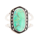 Shielded Lime Green Turquoise and Sterling Silver Ring Shielded Lime Green Turquoise and Sterling Silver Ring