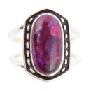 Shielded Purple Turquoise and Sterling Silver Ring Shielded Purple Turquoise and Sterling Silver Ring