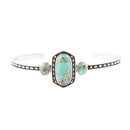 Shielded Blue Turquoise and Sterling Silver Cuff Bracelet Shielded Blue Turquoise and Sterling Silver Cuff Bracelet