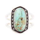 Shielded Blue Turquoise and Sterling Silver Ring Shielded Blue Turquoise and Sterling Silver Ring