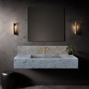 Silver Travertine Rustic Rectangular Wall-mount Bathroom Sink with 8" Backsplash Silver Travertine Rustic Rectangular Wall-mount Bathroom Sink with 8" Backsplash