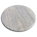Silver Travertine Vein-cut Round Honed 2" Tabletop Coffee Table (D)36" (H)16" Silver Travertine Vein-cut Round Honed 2" Tabletop Coffee Table (D)36" (H)16"