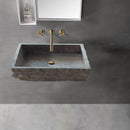 Silver Travertine Wall-mount Bathroom Sink Split-face Outside (W)16" (W)20" (H)5" Silver Travertine Wall-mount Bathroom Sink Split-face Outside (W)16" (W)20" (H)5"