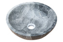 Sirius Gray Marble Vessel Above Vanity Bathroom Sink Polished (D)15" (H)6" Sirius Gray Marble Vessel Above Vanity Bathroom Sink Polished (D)15" (H)6"
