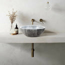 Sirius Gray Marble Vessel Above Vanity Bathroom Sink Polished (D)15" (H)6" Sirius Gray Marble Vessel Above Vanity Bathroom Sink Polished (D)15" (H)6"