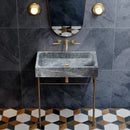 Sirius Gray Marble Rectangular Above Vanity Bathroom Sink (W)15" (L)24" (H)5" Sirius Gray Marble Rectangular Above Vanity Bathroom Sink (W)15" (L)24" (H)5"