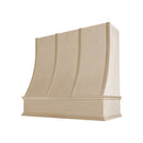 Unfinished Wood Range Hood With Sloped Strapped Front and Decorative Trim - 30", 36", 42", 48", 54" and 60" Widths Available Unfinished Wood Range Hood With Sloped Strapped Front and Decorative Trim - 30", 36", 42", 48", 54" and 60" Widths Available