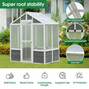 Outdoor Walk-In Polycarbonate Garden Greenhouse With Drain Holes, 4x6FT (SAK51873) Outdoor Walk-In Polycarbonate Garden Greenhouse With Drain Holes, 4x6FT (SAK51873)