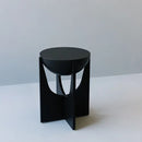 Solid Wood Design Flat Bowl Side Table - (D)14.5" (H)19.2" Solid Wood Design Flat Bowl Side Table - (D)14.5" (H)19.2"