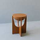 Solid Wood Design Flat Bowl Side Table - (D)14.5" (H)19.2" Solid Wood Design Flat Bowl Side Table - (D)14.5" (H)19.2"
