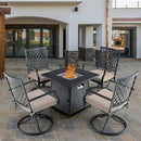 Sophia & William Outdoor Gas Fire Pit Table Set W/ Cushioned Swivel Dining Chairs, 5PCS (SAK63872) Sophia & William Outdoor Gas Fire Pit Table Set W/ Cushioned Swivel Dining Chairs, 5PCS (SAK63872)