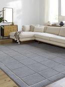 Siarl Dark Gray Checkered Area Rug Siarl Dark Gray Checkered Area Rug