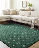 Sanvi Green Tufted Wool Area Rug Sanvi Green Tufted Wool Area Rug